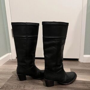 Black Leather Knee-High Boots